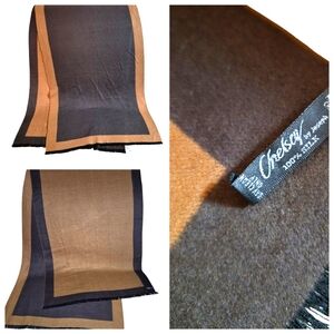 💯% Silk Chelsey by Joseph Reversible Brown/Tan Soft Fringe Silk Scarf Wrap